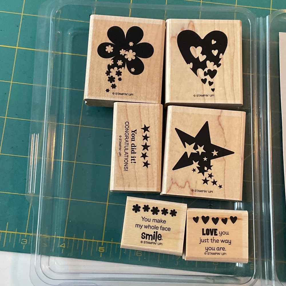 Stampin' Up! “Sprinkled Expressions” Wooden Rubber Stamp Set